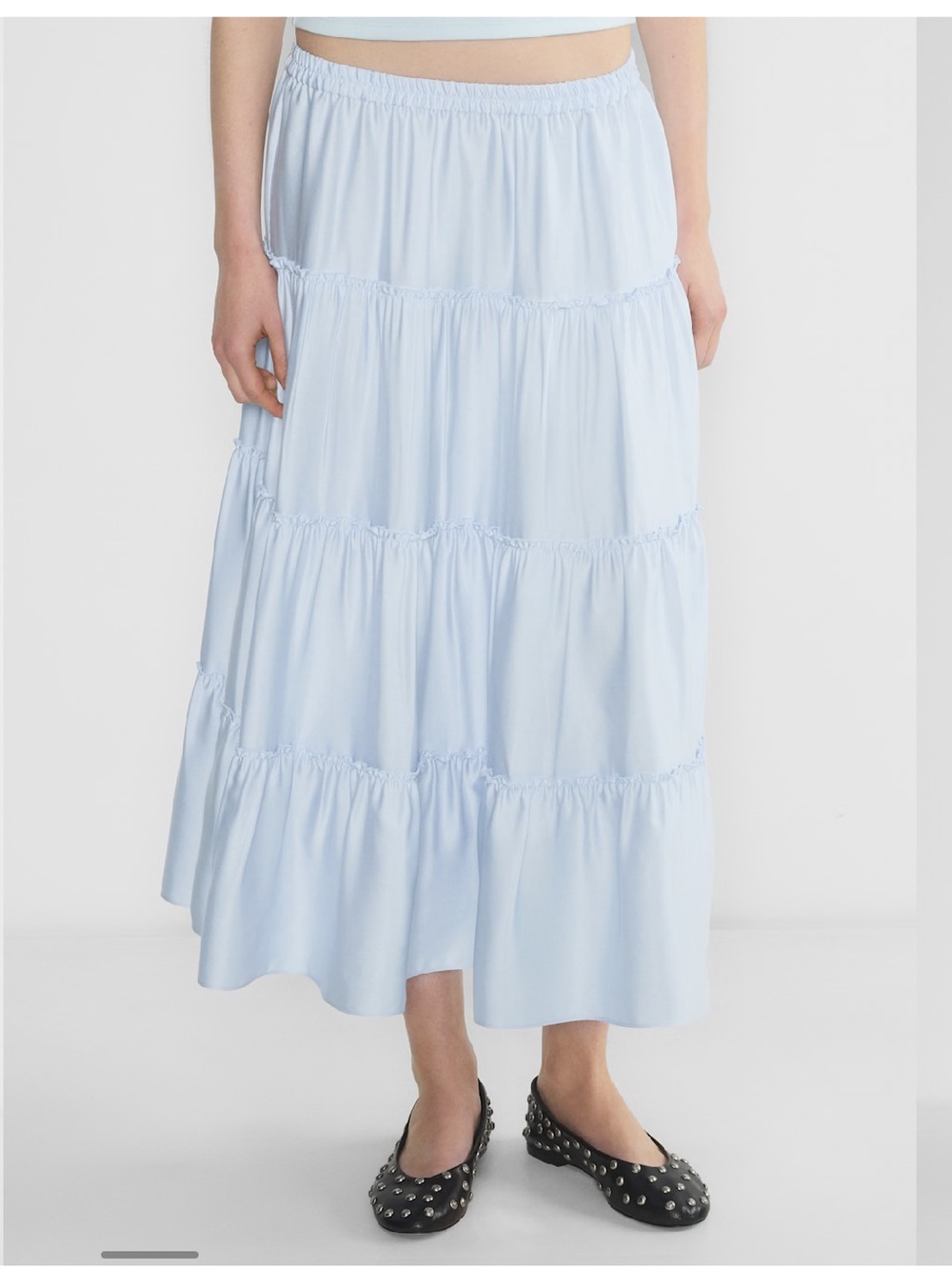 Sunday Best ‘Mars’ Blue Tiered Maxi Skirt M